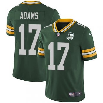 Youth Nike Packers #17 Davante Adams Green Team Color 100th Season Stitched NFL Vapor Untouchable Limited Jersey