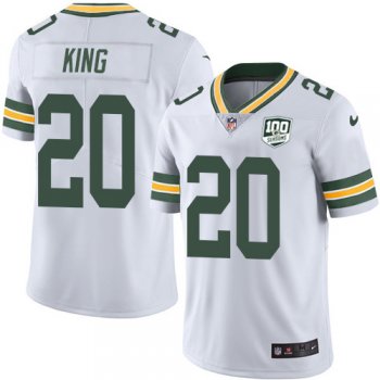 Youth Nike Packers #20 Kevin King White 100th Season Stitched NFL Vapor Untouchable Limited Jersey