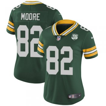 Women's Nike Packers #82 J'Mon Moore Green Team Color 100th Season Stitched NFL Vapor Untouchable Limited Jersey