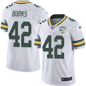 Youth Nike Packers #42 Oren Burks White 100th Season Stitched NFL Vapor Untouchable Limited Jersey