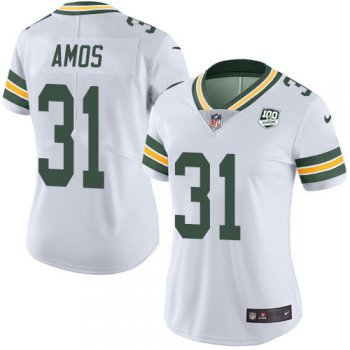 Women's Nike Packers #31 Adrian Amos White 100th Season Stitched NFL Vapor Untouchable Limited Jersey