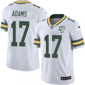 Youth Nike Packers #17 Davante Adams White 100th Season Stitched NFL Vapor Untouchable Limited Jersey