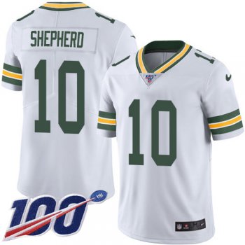 Youth Nike Packers #10 Darrius Shepherd White Stitched NFL 100th Season Vapor Untouchable Limited Jersey