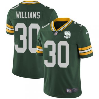 Youth Nike Packers #30 Jamaal Williams Green Team Color 100th Season Stitched NFL Vapor Untouchable Limited Jersey