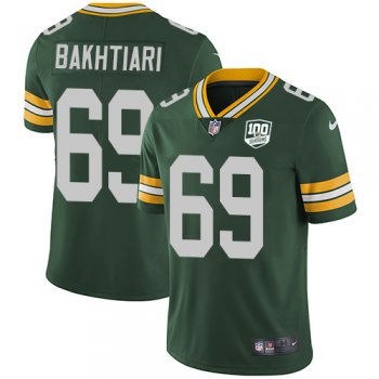 Youth Nike Packers #69 David Bakhtiari Green Team Color 100th Season Stitched NFL Vapor Untouchable Limited Jersey