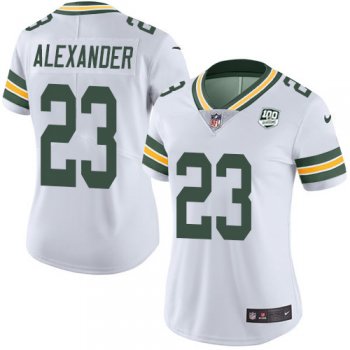 Women's Nike Packers #23 Jaire Alexander White 100th Season Stitched NFL Vapor Untouchable Limited Jersey