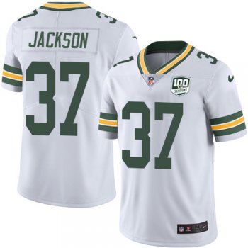 Youth Nike Packers #37 Josh Jackson White 100th Season Stitched NFL Vapor Untouchable Limited Jersey