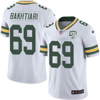 Youth Nike Packers #69 David Bakhtiari White 100th Season Stitched NFL Vapor Untouchable Limited Jersey