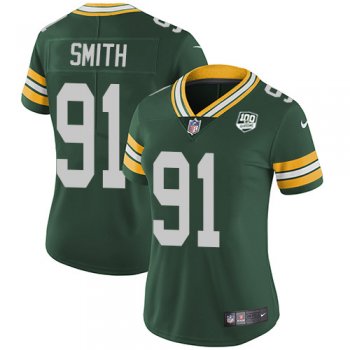 Women's Nike Packers #91 Preston Smith Green Team Color 100th Season Stitched NFL Vapor Untouchable Limited Jersey