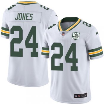 Youth Nike Packers #24 Josh Jones White 100th Season Stitched NFL Vapor Untouchable Limited Jersey