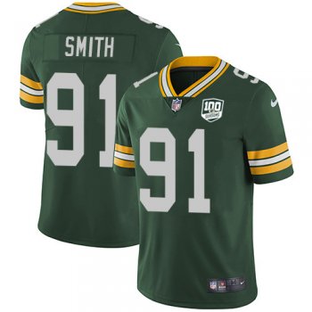 Youth Nike Packers #91 Preston Smith Green Team Color 100th Season Stitched NFL Vapor Untouchable Limited Jersey