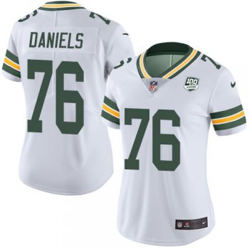 Women's Nike Packers #76 Mike Daniels White 100th Season Stitched NFL Vapor Untouchable Limited Jersey