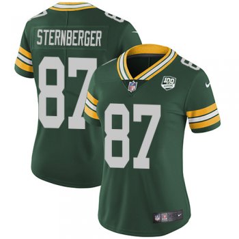 Women's Nike Packers #87 Jace Sternberger Green Team Color 100th Season Stitched NFL Vapor Untouchable Limited Jersey