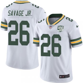 Youth Nike Packers #26 Darnell Savage Jr. White 100th Season Stitched NFL Vapor Untouchable Limited Jersey