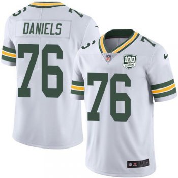 Youth Nike Packers #76 Mike Daniels White 100th Season Stitched NFL Vapor Untouchable Limited Jersey