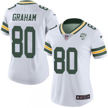 Women's Nike Packers #80 Jimmy Graham White 100th Season Stitched NFL Vapor Untouchable Limited Jersey