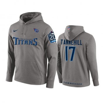 Tennessee Titans #17 Ryan Tannehill Gray Circuit Wordmark Pullover Hoodie - Men's