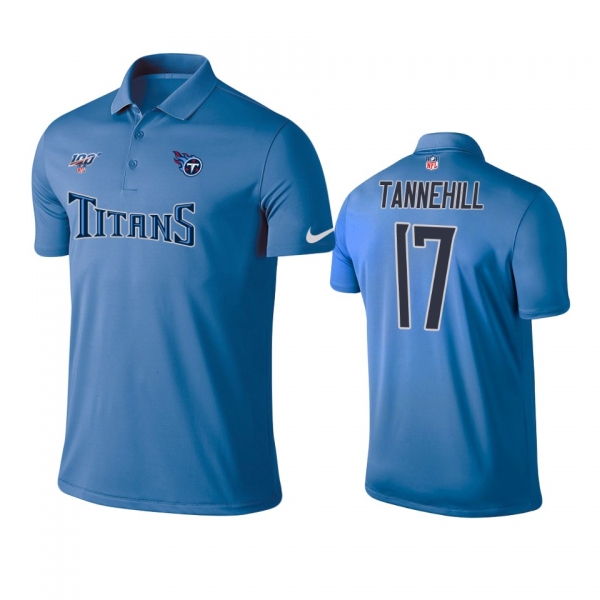 Tennessee Titans Ryan Tannehill Light Blue 100th Season Polo