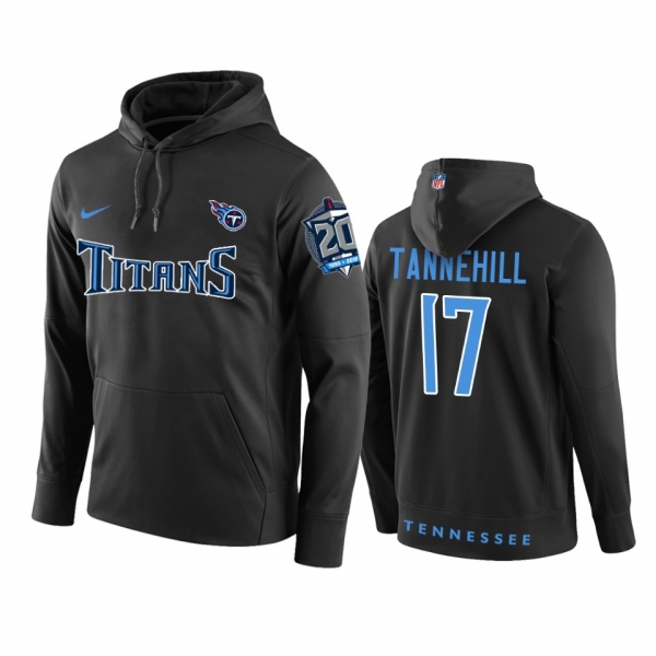 Tennessee Titans #17 Ryan Tannehill Black Circuit Wordmark Pullover Hoodie - Men's