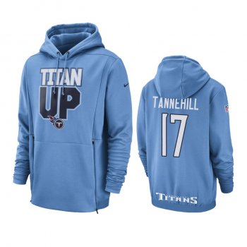 Tennessee Titans #17 Ryan Tannehill Blue Sideline Lockup Pullover Hoodie - Men's