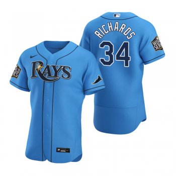 Men's Tampa Bay Rays Trevor Richards Nike Light Blue 2020 World Series Authentic Alternate Jersey