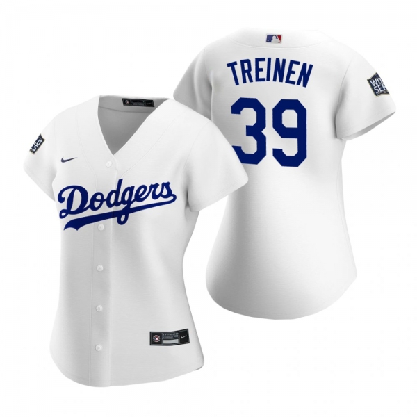 Women's Los Angeles Dodgers Blake Treinen White 2020 World Series Replica Jersey