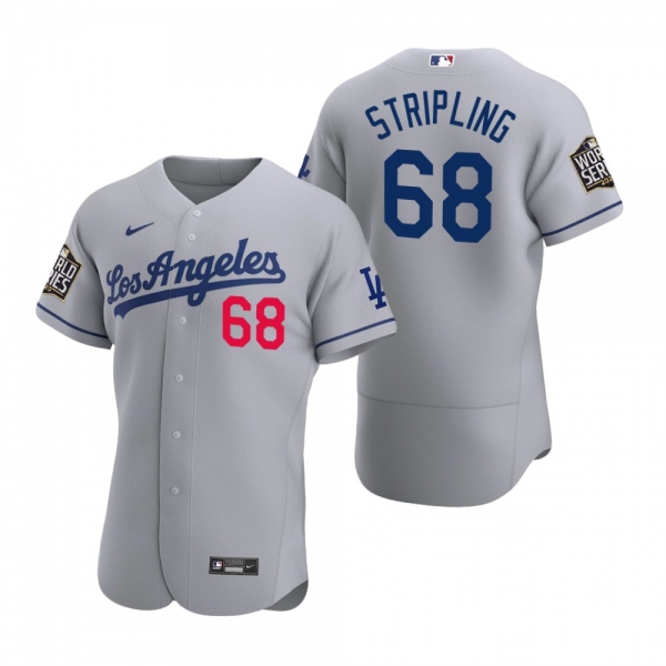 Los Angeles Dodgers Ross Stripling Nike Gray 2020 World Series Authentic Road Jersey