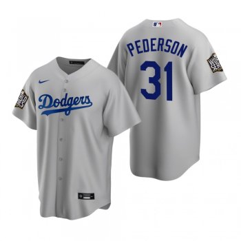 Men's Los Angeles Dodgers Joc Pederson Gray 2020 World Series Replica Jersey