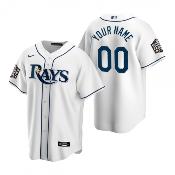 Tampa Bay Rays Custom White 2020 World Series Replica Jersey