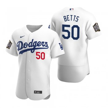 Los Angeles Dodgers Mookie Betts Nike White 2020 World Series Authentic Jersey