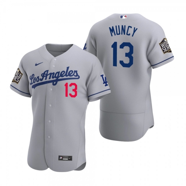 Los Angeles Dodgers Max Muncy Nike Gray 2020 World Series Authentic Road Jersey