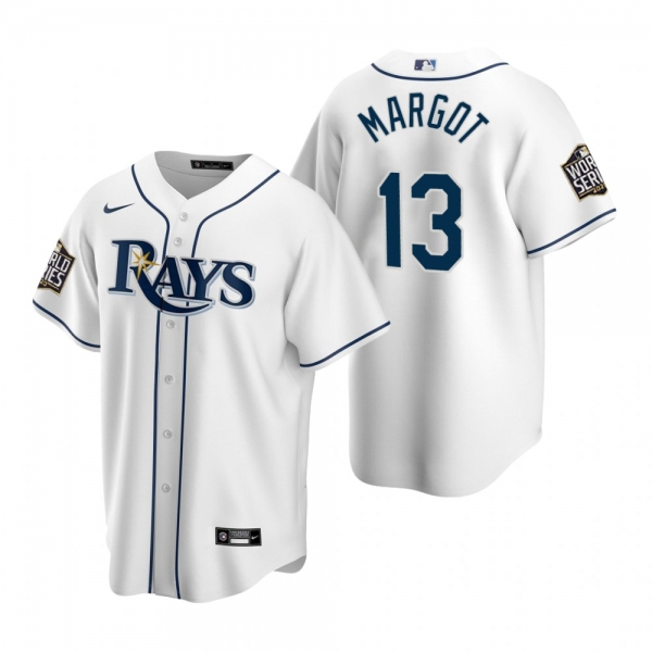 Youth Tampa Bay Rays Manuel Margot White 2020 World Series Replica Jersey