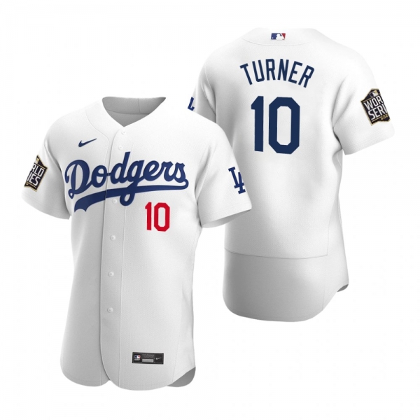 Los Angeles Dodgers Justin Turner Nike White 2020 World Series Authentic Jersey