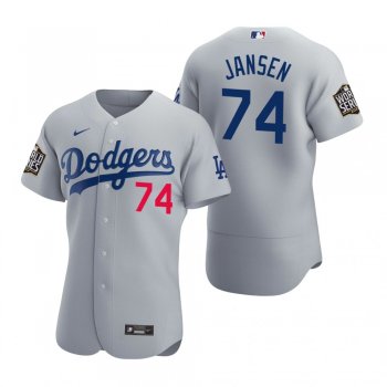 Men's Los Angeles Dodgers Kenley Jansen Nike Gray 2020 World Series Authentic Jersey