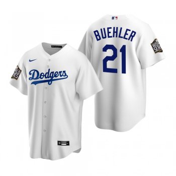 Youth Los Angeles Dodgers Walker Buehler White 2020 World Series Replica Jersey