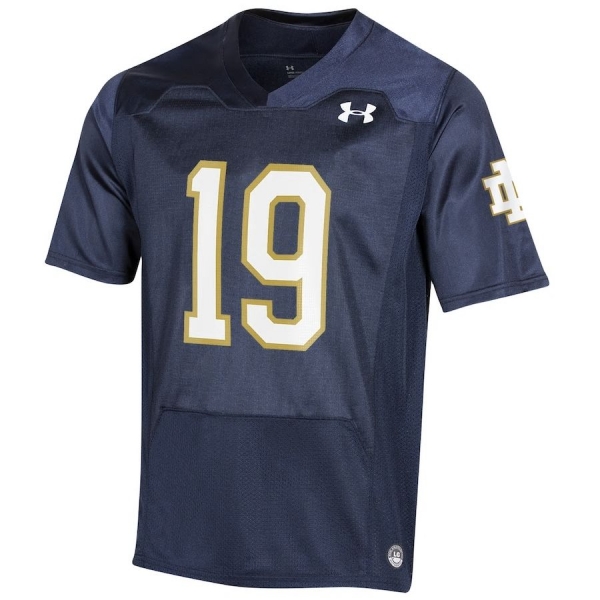 Youth #19 Notre Dame Fighting Irish Under Armour Replica Jersey - Navy