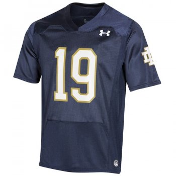 #19 Notre Dame Fighting Irish Under Armour Replica Jersey - Navy