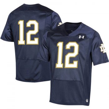 #12 Notre Dame Fighting Irish Under Armour Replica Football Jersey - Navy