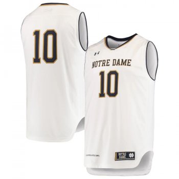 #10 Notre Dame Fighting Irish Under Armour Replica Basketball Jerseys - White