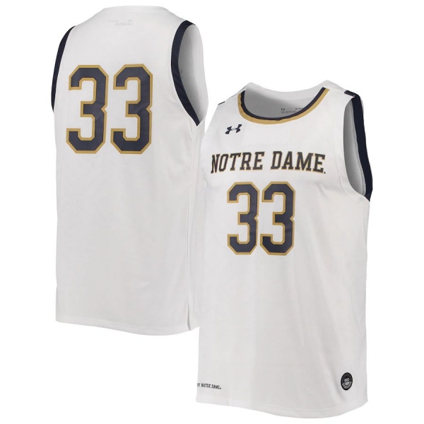 #33 Notre Dame Fighting Irish Under Armour College Replica Basketball Jersey - White