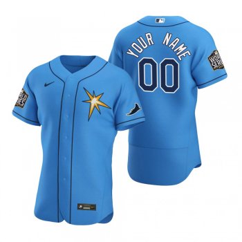 Men's Tampa Bay Rays Custom Nike Light Blue 2020 World Series Authentic Jersey