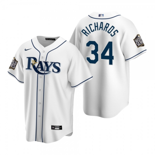 Youth Tampa Bay Rays Trevor Richards White 2020 World Series Replica Jersey