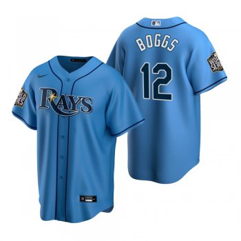 Tampa Bay Rays Wade Boggs Light Blue 2020 World Series Replica Jersey