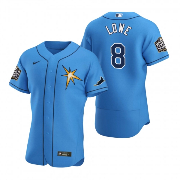 Men's Tampa Bay Rays Brandon Lowe Nike Light Blue 2020 World Series Authentic Jersey