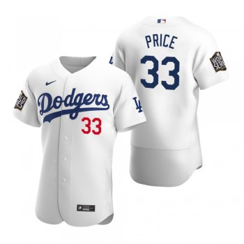 Men's Los Angeles Dodgers David Price Nike White 2020 World Series Authentic Jersey