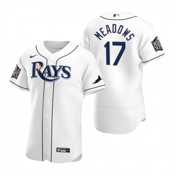 Men's Tampa Bay Rays Austin Meadows Nike White 2020 World Series Authentic Jersey