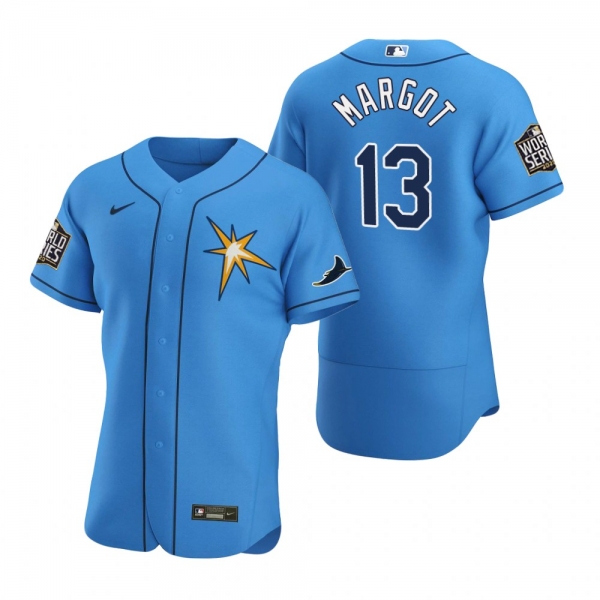 Men's Tampa Bay Rays Manuel Margot Nike Light Blue 2020 World Series Authentic Jersey