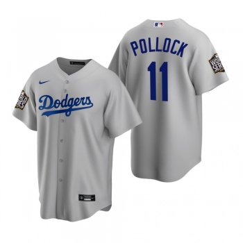 Men's Los Angeles Dodgers A.J. Pollock Gray 2020 World Series Replica Jersey