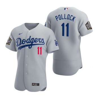 Men's Los Angeles Dodgers A.J. Pollock Nike Gray 2020 World Series Authentic Jersey