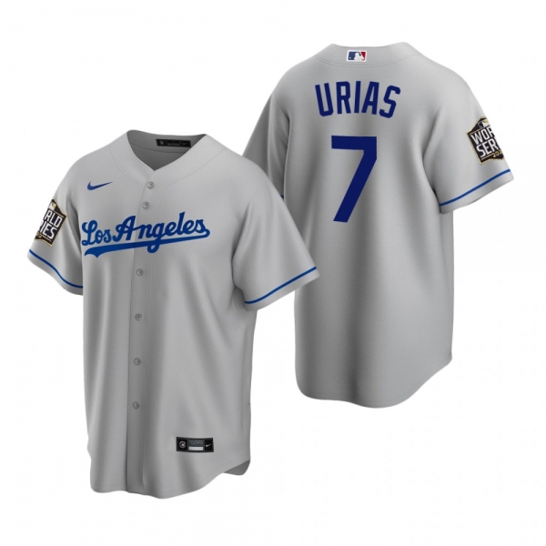 Men's Los Angeles Dodgers Julio Urias Gray 2020 World Series Replica Road Jersey